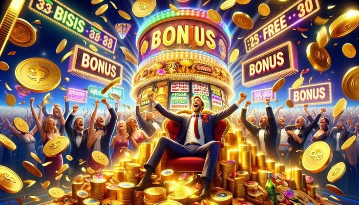 Tampilan mesin slot video berwarna cerah di platform udintogell